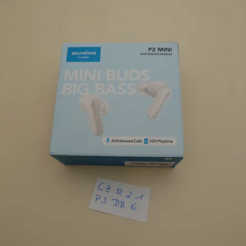 soundcore by Anker P2 Mini True-Wireless Earbuds In-Ear Kopfhörer, 10mm Audiotreiber, intensiver Bass, EQ, Bluetooth 5.2, 32 Std Akku, Aufladen mit USB-C, minimalistisches Design(Champagnerweiß)