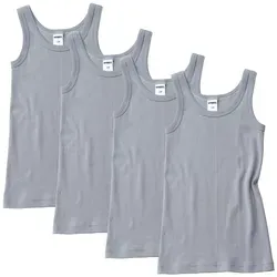 HERMKO Unterhemd 2800 4er Pack Jungen Unterhemd (Weitere Farben) Bio-Baumwolle grau 116