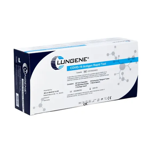 Clungene 50 Schnelltest Antigen Nasal Test BfArM gelistet - Zuverlässiger Antigen-Test für Covid-19, einfach in der Anwendung und schnell in nur 15 Minuten auswertbar. 25 Tests pro Packung, ideal für den professionellen Einsatz.