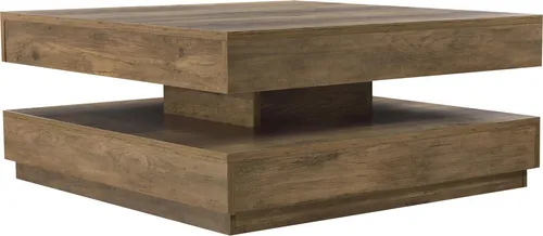 [en.casa] Couchtisch 'Florenz' 76x76x38cm - Wohnzimmertisch mit drehbarer Tischplatte und Ablagefläche, ideal für stilvolle und praktische Nutzung im Wohnbereich.