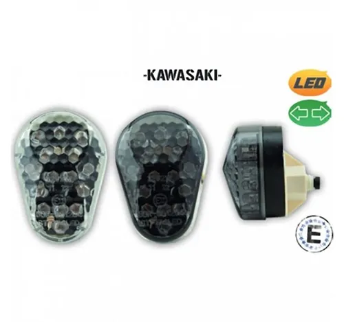 IBEX Blinker LED-Verkleidungsblinker für Kawasaki - Paar - Hochwertige LED-Verkleidungsblinker für Kawasaki, die das Original-Loch verdecken. Mit neuer Distanzhülse und verlängerter Schraube für einfache Montage. E-geprüft und ideal für viele Rollermodelle.