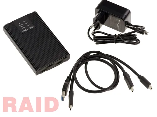 Aluminium USB 3.2 10G Boitier Für 2x SSD M2 NVMe Hardware RAID 0 1 LARGE