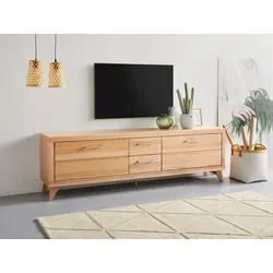 VOGL Möbelfabrik Lowboard 1237, Massivholzfront, Breite ca. 211 cm, mit Softclose Funktion beige 211 cm x 55 cm x 42 cm