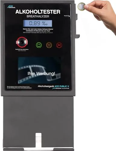 ACE-Instruments Alkoholtester Public – Digitaler Alkoholtest mit Werbedisplay