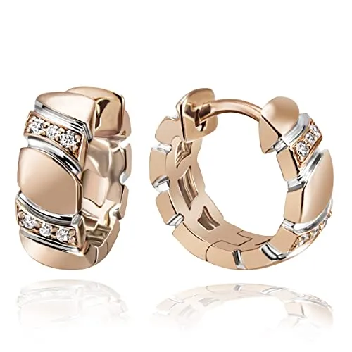 Goldmaid Damencreolen poliert 585 Rotgold 12 Zirkonia weiß von Goldmaid