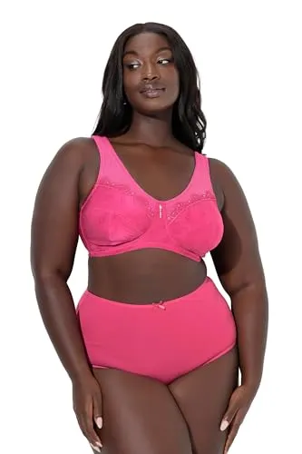 Ulla Popken Damen Entlastungs-BH ohne Bügel in Plus Size - Bequemer Entlastungs-BH für große Größen, ohne Bügel und mit breiten, verstellbaren Trägern. Ideal für den täglichen Tragekomfort und sicheren Halt.