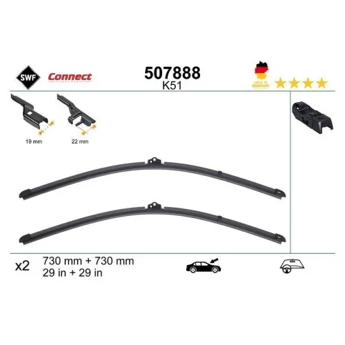 f.becker_line Wischblatt vorne 2x für FORD - Autoteile - Hochwertige Flachbalkenwischblätter mit Spoiler für optimale Sicht bei Regen, passend für zahlreiche Ford Modelle.