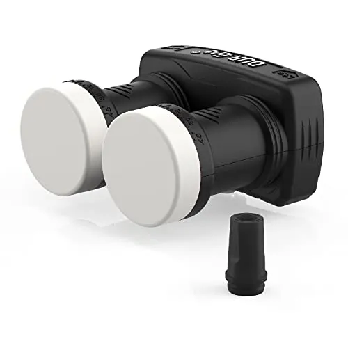 DUR-line 6° Monoblock Single LNB - Astra 19,2°E + Hotbird 13°E - SAT-Antennen für 2 Satellitenempfang mit hervorragender Bildqualität in Full HD, 4K, 8K und 3D. Wetterfest und ideal für ungestörtes Fernsehen bei jedem Wetter.