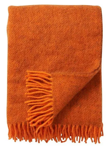Wolldecke Gotland 130x200 cm uni von Klippan Yllefabrik in orange von Klippan Yllefabrik