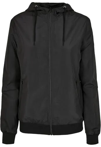 Build Your Brand Jacke Ladies Recycled Windrunner Black/Black 5XL