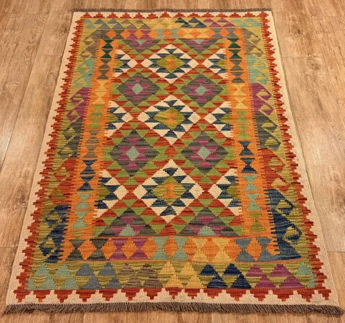 Rug Studios Teppich KELIM ORIGINAL HANDGEARBEITET, Rechteckig, Höhe: 5 mm, Handgefertigt, 104 x 152 cm, Multi