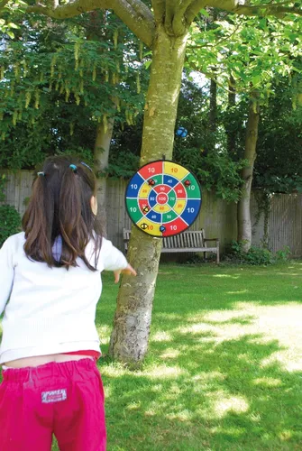 EDUPLAY 170268 Sicherheitszielscheiben Ø 45 cm 3 verschiedene Zielscheiben, 9 Bälle, bunt, 12-teilig (1 Set)