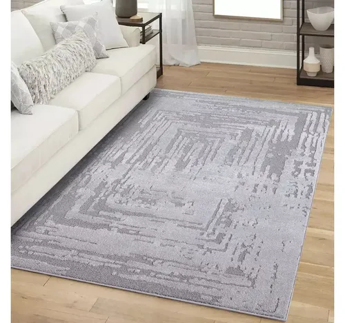 Teppich Kurzflor Wohnzimmer - Grau - 120x170 cm - Moderne Teppiche mit 3D-Effekt, vielseitig einsetzbar für Wohnzimmer, Schlafzimmer oder Esszimmer. Strapazierfähig und pflegeleicht, ideal für jeden Einrichtungsstil.