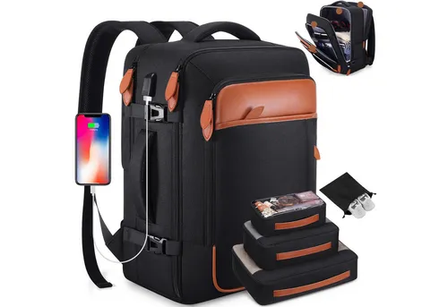 MODFU Reiserucksack Laptoprucksack Rucksäcke Freizeitrucksack Businesstasche (mit 4 Aufbewahrungstaschen Reisen Notebook Laptop Rucksack Handgepäck, Anti-Diebstahl, Backpack mit Laptopfach, Schultergurte, mit USB-Anschluss), für Herren Damen Jungen Teenager Freizeit Arbeit usw.