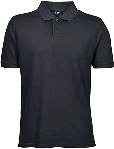 Tee Jays 1400 Herren Heavy Poloshirt - Dark Grey - Größe L - Hochwertiges Poloshirt aus 100% gekämmter Baumwolle, waschbar bis 60 °C, ideal für den Alltag, mit strapazierfähigen Doppelnähten und versiegelter Schulterpartie für extra Langlebigkeit.