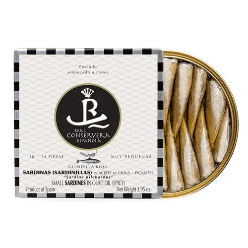 Real Conservera Española-Sardinillas Pikantes en Azeite de Oliva 10/14 Stüc ...