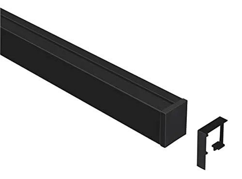 Linero MosaiQ Profilleisten Set L 900 mm in schwarz matt - Elegante Sockelleisten aus Aluprofil, ideal für moderne Innenräume und einfache Montage im Relingsystem.