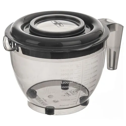 Küchenrührschüssel mit Deckel, Messbecher, GRAU, 2,5 l