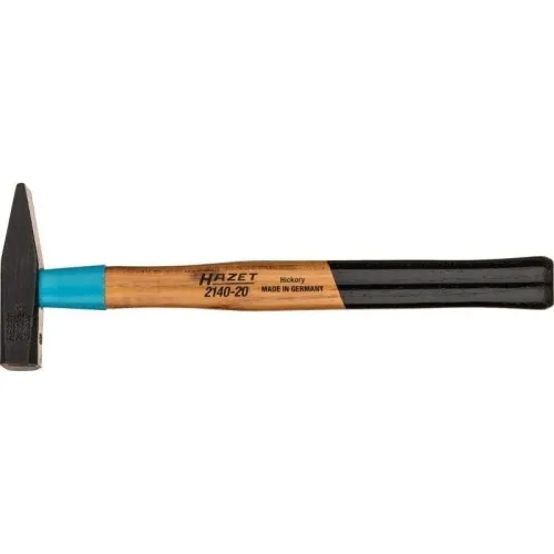 Hazet Schlosserhammer BluGuard 2140-20, 200g - Hämmer mit geschweiftem Hickoryholzstiel (28cm) und Stielschutzhülse für besseren Halt. Hochwertige Verarbeitung nach DIN 1041 garantiert Sicherheit und Langlebigkeit. Made in Germany.