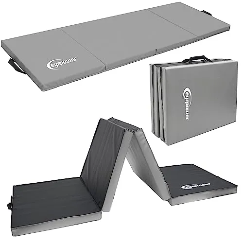 eyepower 180x60 Klappbare Turnmatte - 5cm Dicke Gymnastikmatte für Kinder und Erwachsene - Sportmatten für drinnen und draußen, extra dick mit 5cm Polsterung für hohe Sicherheit und Komfort beim Turnen, Hüpfen und Spielen - ideal für Zuhause, Judo und Fitness.