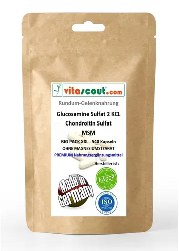 Glucosamine Sulphat 2 KCL - Chondroitin Sulphat - MSM - 540 Kapseln