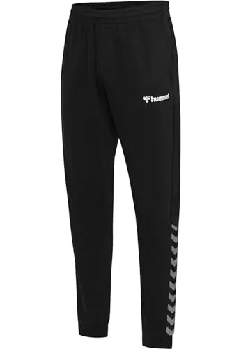 Hummel Herren Hmlauthentic Sweat Pant, Black/White, S EU - Jogginghose mit elastischem Hosenbund und Tunnelzug, ideal für sportliche Aktivitäten und Freizeit, aus hochwertigem Baumwollpolyester-Mix für hohen Tragekomfort.