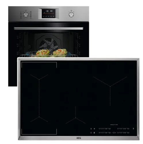 AEG Backofen-Set Pyrolyse SurroundCook mit Induktionskochfeld 80cm