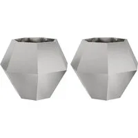 vidaXL Pflanzkübel 2er Set Silber 75 x 75 x 60 cm aus Edelstahl - Robuste und stilvolle Pflanzgefäße aus hochwertigem Edelstahl, ideal für Gärten und Terrassen. Wetterfest und langlebig, bieten sie Platz für eine Vielzahl von Pflanzen und werten deinen Außenbereich auf.