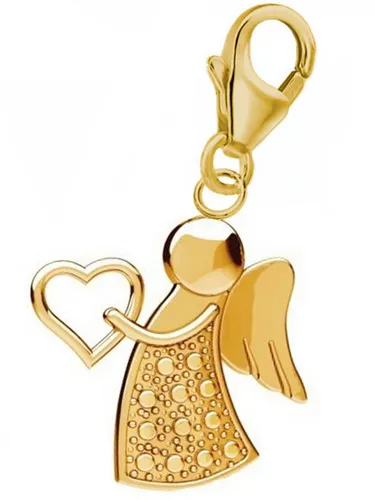 Goldene Hufeisen Charm Engel Engel Karabiner Charm Anhänger für Bettelarmband 925 Silber (inkl. Etui), für Gliederarmband oder Halskette
