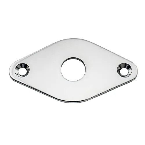 Musiclily Pro 9,6mm Stahl Gebogen Diamant Form Buchsenplatte für E-Gitarre und Bass, Chrom