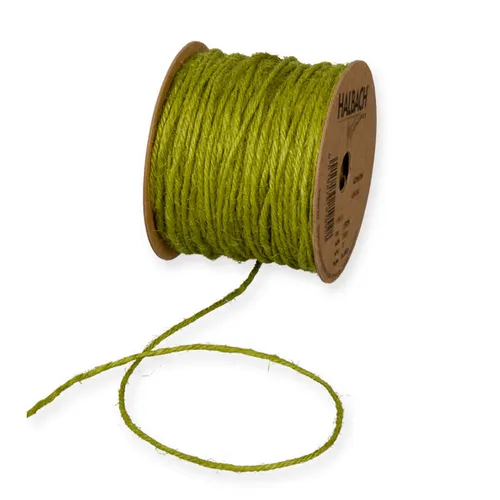 Halbach Jutekordel Dekoband Kordel grasgrün zum Basteln 50m Rolle