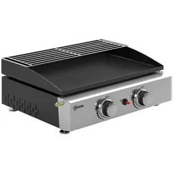 Tragbarer Gasgrill mit 2 Brennern und keramikbeschichtetem Grillrost