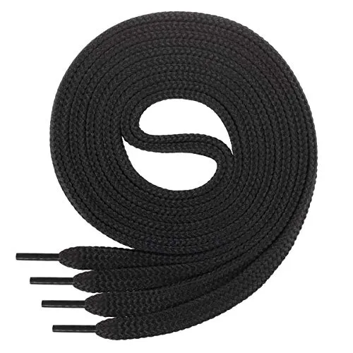 Di Ficchiano 1 Paar SCHNÜRSENKEL schwarz flach 7mm breit für Sneaker Sportschuhe Lederschuhe - flache Schuhbänder sehr reißfest - Shoe Laces Farbe: schwarz 160cm