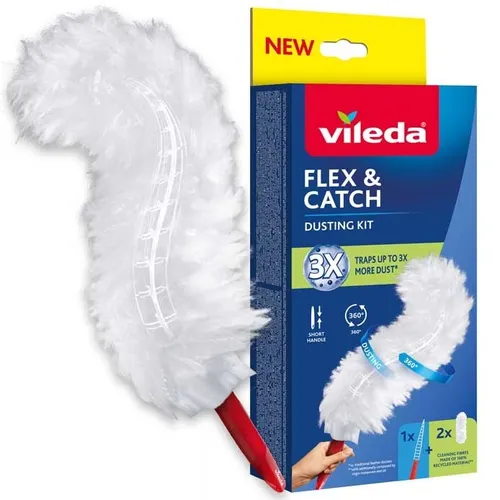 Vileda Staubwedel mit kurzem Stiel + 2 Flex&Catch-Einsätze VIL 4023103257122