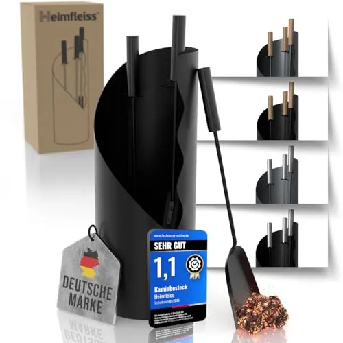 Heimfleiss® Kaminbesteck Schwarz Modern von Heimfleiss
