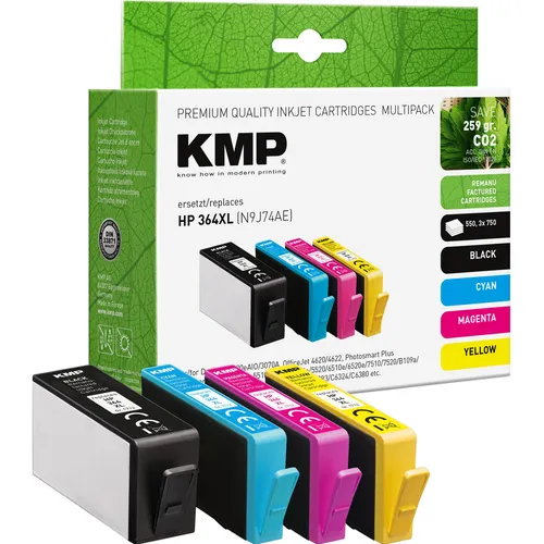 KMP Tinte ersetzt HP 364XLMP Tintenpatrone - Druckerpatronen, hochwertige und umweltfreundliche Alternative für brillante Druckergebnisse und hohe Seitenleistung.
