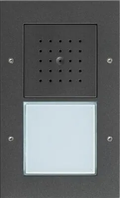 Gira 126667 Türstation AP mit Ruftaste anthrazit - Haus-Alarmanlagen mit geringer Aufbauhöhe von nur 19 mm, ideal für platzsparende Installationen und mit robustem Schutz gegen Vandalismus.