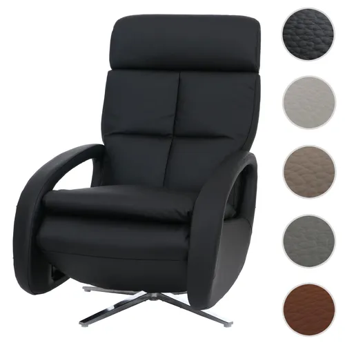 Mendler Relaxsessel HWC-L11 – TV-Sessel mit Liegefunktion, elektrisch verstellbar, Voll-Leder schwarz