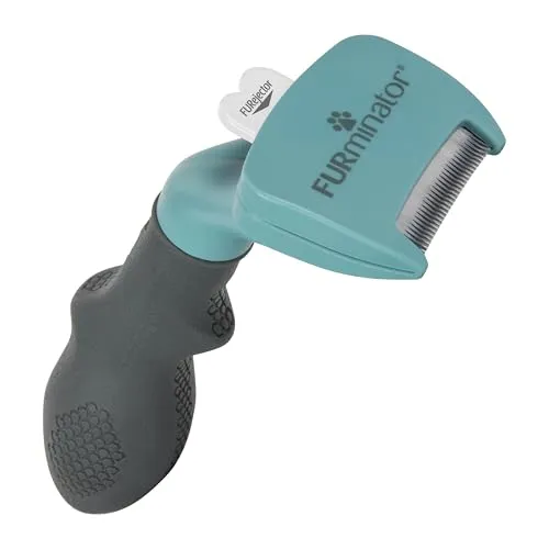 FURminator deShedding-Tool für Katzen, Kurzhaar - Fellwechselpflege für Katzen, entfernt sanft Unterhaar und reduziert Haarballen, ideal für regelmäßige Anwendung und pflegt das Fell gesund.