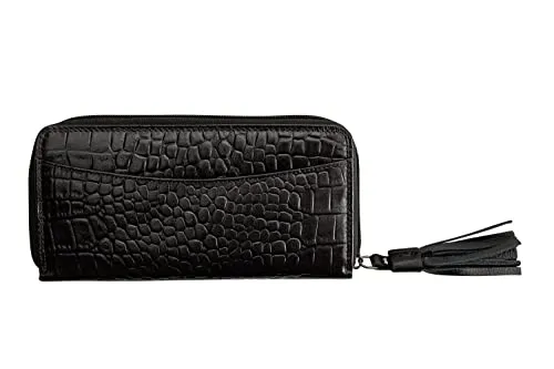 Josephine Osthoff Geldbörse Damen Leder – Längliches Portemonnaie mit RFID-Schutz - Hochwertige Damen-Geldbörse aus Echtleder mit RFID-Schutz, 8 Kartenfächern und umlaufendem Reißverschluss. Ideal für Sicherheit und Stil, designed in Deutschland.