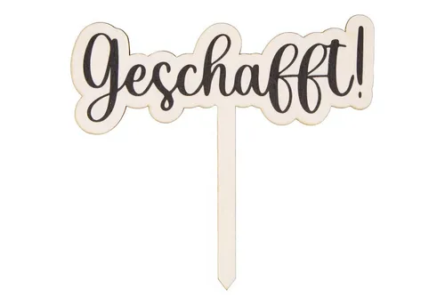 Logbuch-Verlag Dekofigur Geschafft Cake Topper Prüfung bestanden Schulabschluss Tortendeko
