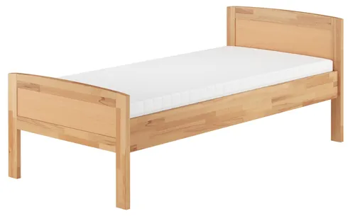 Einzelbett Buche hohes Seniorenbett 100x220 Überlänge V-60.72-10-220Rollrost und Matratze inkl.