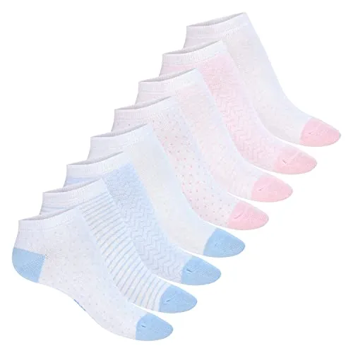 Footstar Damen Motiv Sneaker Socken (8 Paar) Kurze süße Söckchen mit Mustern - Mix 35-38