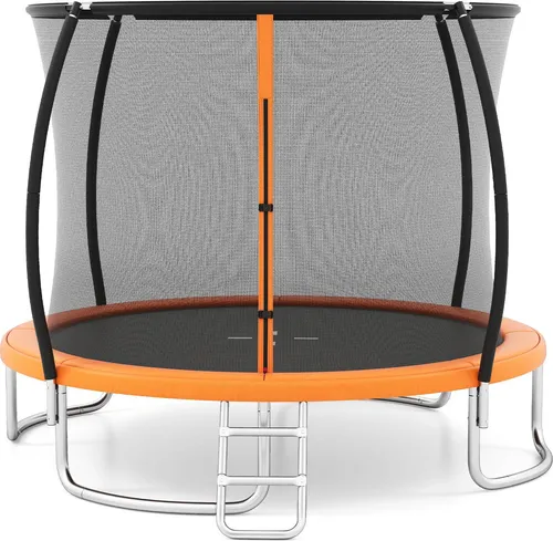 Costway Trampolin Outdoor Ø305 cm mit Metallrahmen in Orange