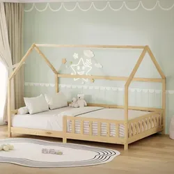 ML-Design Kinderbett 140x200cm mit Rausfallschutz & Lattenrost - Naturbelassenes Hausbett aus Kiefernholz - Sicheres Kinderbett 140x200 cm mit Rausfallschutz – Stabil und stilvoll! Das moderne Hausbett aus hochwertigem Kiefernholz bietet eine sichere Schlafumgebung und lädt zum Spielen ein. Inkl. Lattenrost für optimale Unterstützung.