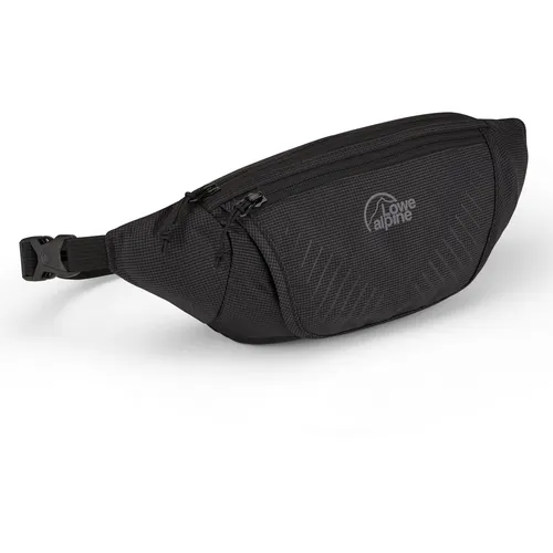 Lowe Alpine Belt Pack Barva: schwarz - Bequeme Gürteltasche - Gürteltasche mit 1 Liter Volumen, ideal für Dokumente und Geld. Hergestellt aus 50% recyceltem Material mit HydroShield für Wetterschutz und einem bequemen Mesh-Rückensystem.