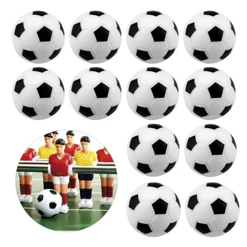 Yolistar 12 Stück 32mm Mini Tischkicker Bälle, Spiele und Geschenke für Kinder, Tischfussball bälle Ersatzbälle, Fussball Geschenke Jungen, Fußballspiel für Erwachsene und Kinder, Schwarz und Weiß