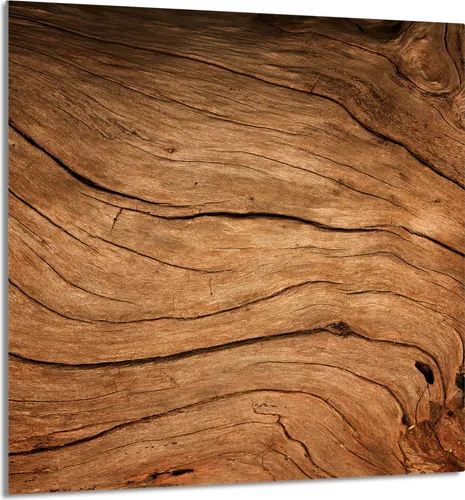 GLASPLATTE FÜR KÜCHE 60x65 Holz