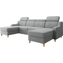 MIRJAN24 Wohnlandschaft Marbella U – Ecksofa mit Schlaffunktion und Bettkästen