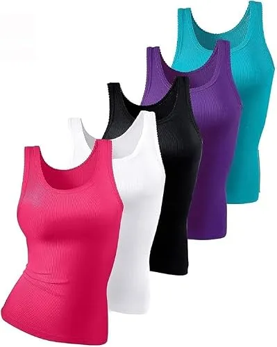 PETITE FLEUR Damen Unterhemd aus Feinripp im 5er-Pack